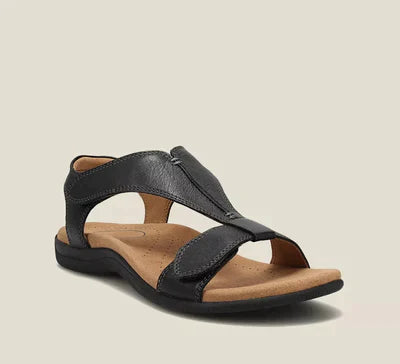 Orthopädische Sandalen Damen | Fußstütze Sommerschuhe-Schwarz-35-Luzern Mode