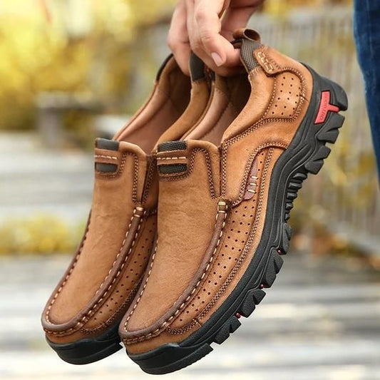Herren Wanderschuhe | Orthopädisch | Leder | Einlegsohle | Rutschfest-Luzern Mode