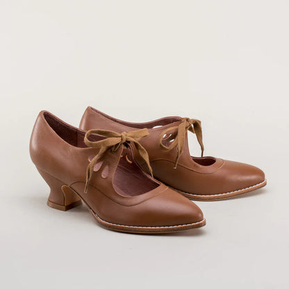 Lederpumps | Orthopädisch | Geschlossen | Stabil | Einfarbig | Fliege-Beige-35-Luzern Mode