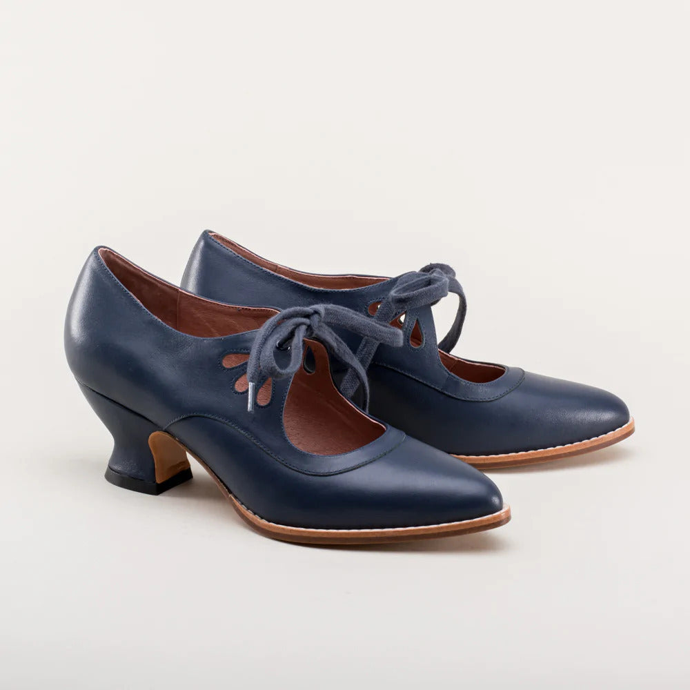 Lederpumps | Orthopädisch | Geschlossen | Stabil | Einfarbig | Fliege-Blau-35-Luzern Mode