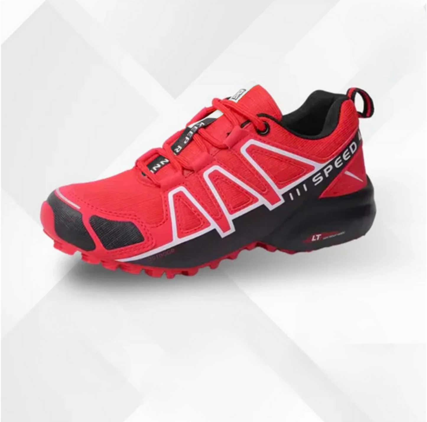 Unisex Wanderschuhe | Orthopädisch | Sportlich | Mehrfarbig | Flexibel-Schwarz-Rot-35-Luzern Mode