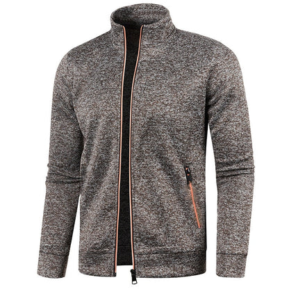 Herren Outdoorjacke | Fleece | Baumwolle | Reißverschluss | Einfarbig-Luzern Mode