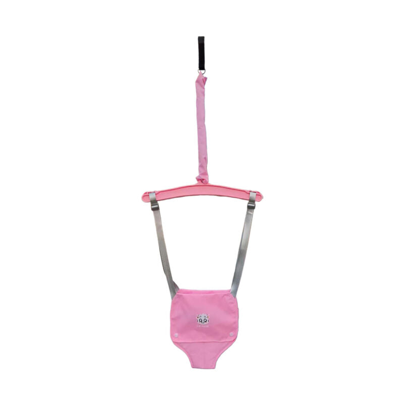 Rosa Baby Türhopser, verstellbar, mit Sicherheitsgurten, ideal für Kleinkinder, Indoor-Spielzeug.