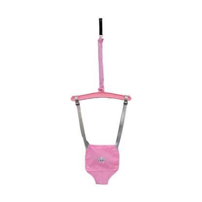 Rosa Baby Türhopser, verstellbar, mit Sicherheitsgurten, ideal für Kleinkinder, Indoor-Spielzeug.