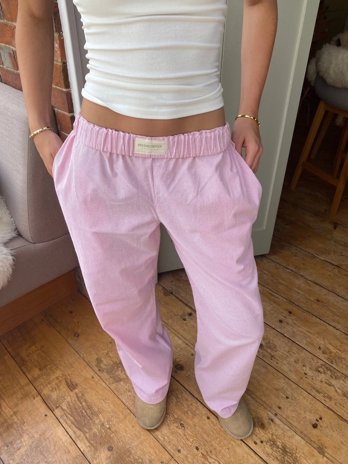 Damen-Loungehose mit Streifenmuster – Elvira