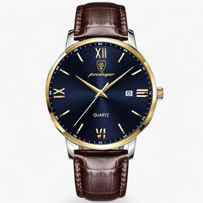 Luxus Herrenarmbanduhr mit Lederband – Adrien