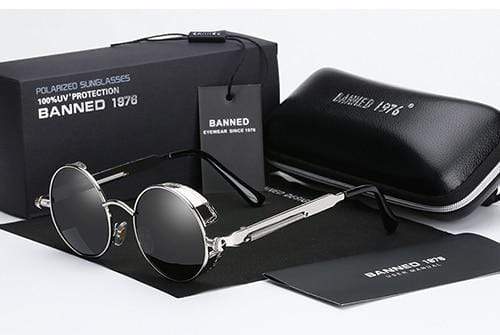 Retro Runde Gepolarisierte Steampunk Sonnenbrille – Argo