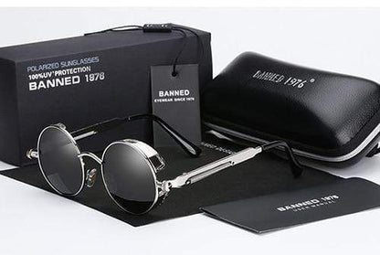 Retro Runde Gepolarisierte Steampunk Sonnenbrille – Argo