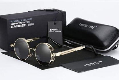 Retro Runde Gepolarisierte Steampunk Sonnenbrille – Argo