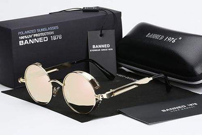 Retro Runde Gepolarisierte Steampunk Sonnenbrille – Argo