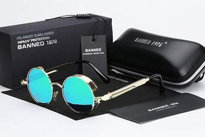 Retro Runde Gepolarisierte Steampunk Sonnenbrille – Argo