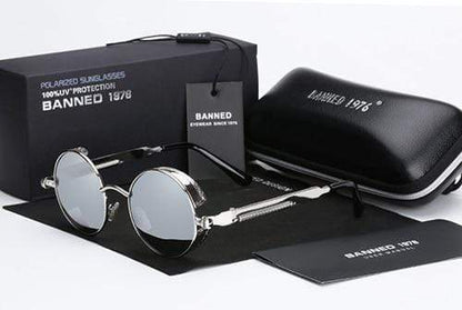 Retro Runde Gepolarisierte Steampunk Sonnenbrille – Argo