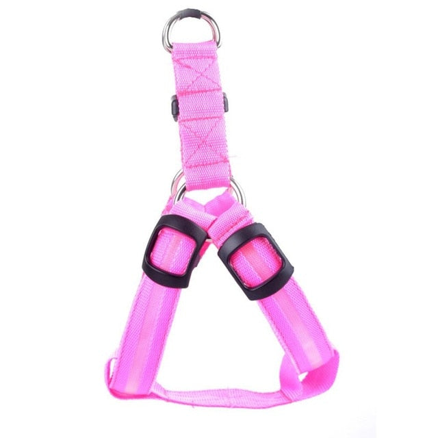Rosa Hundegeschirr, verstellbar, Nylon, robust, für kleine Hunde, mit Schnallen.