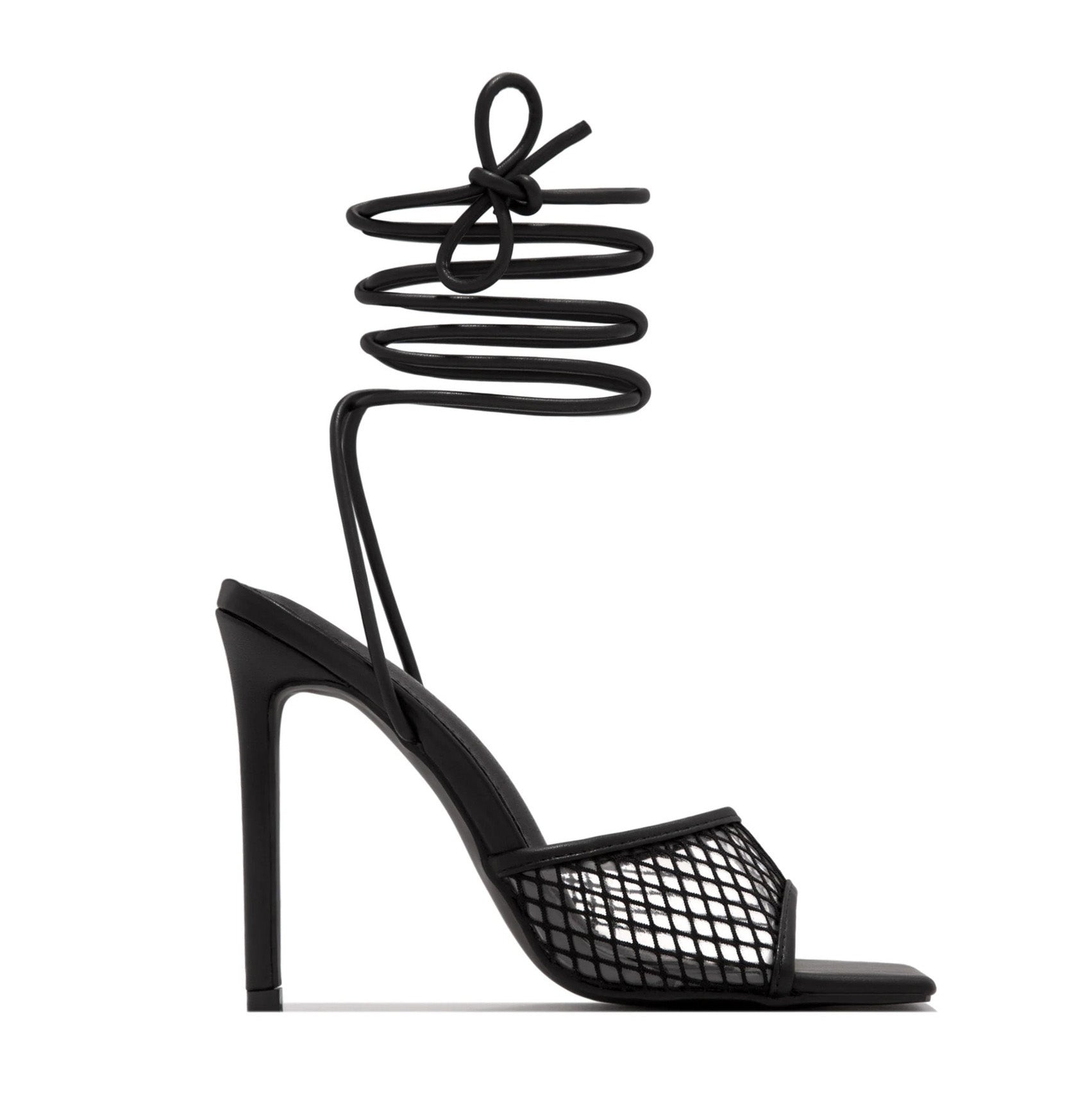 Pumps | Spitzen-Optik | Schnürverschluss | Blockabsatz | Lackleder-Schwarz-35-Luzern Mode
