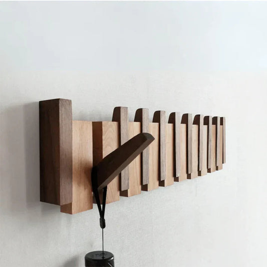 Holzgarderobe Wandhaken klappbar modern minimalistisch platzsparend Design Wohnzimmer Flur