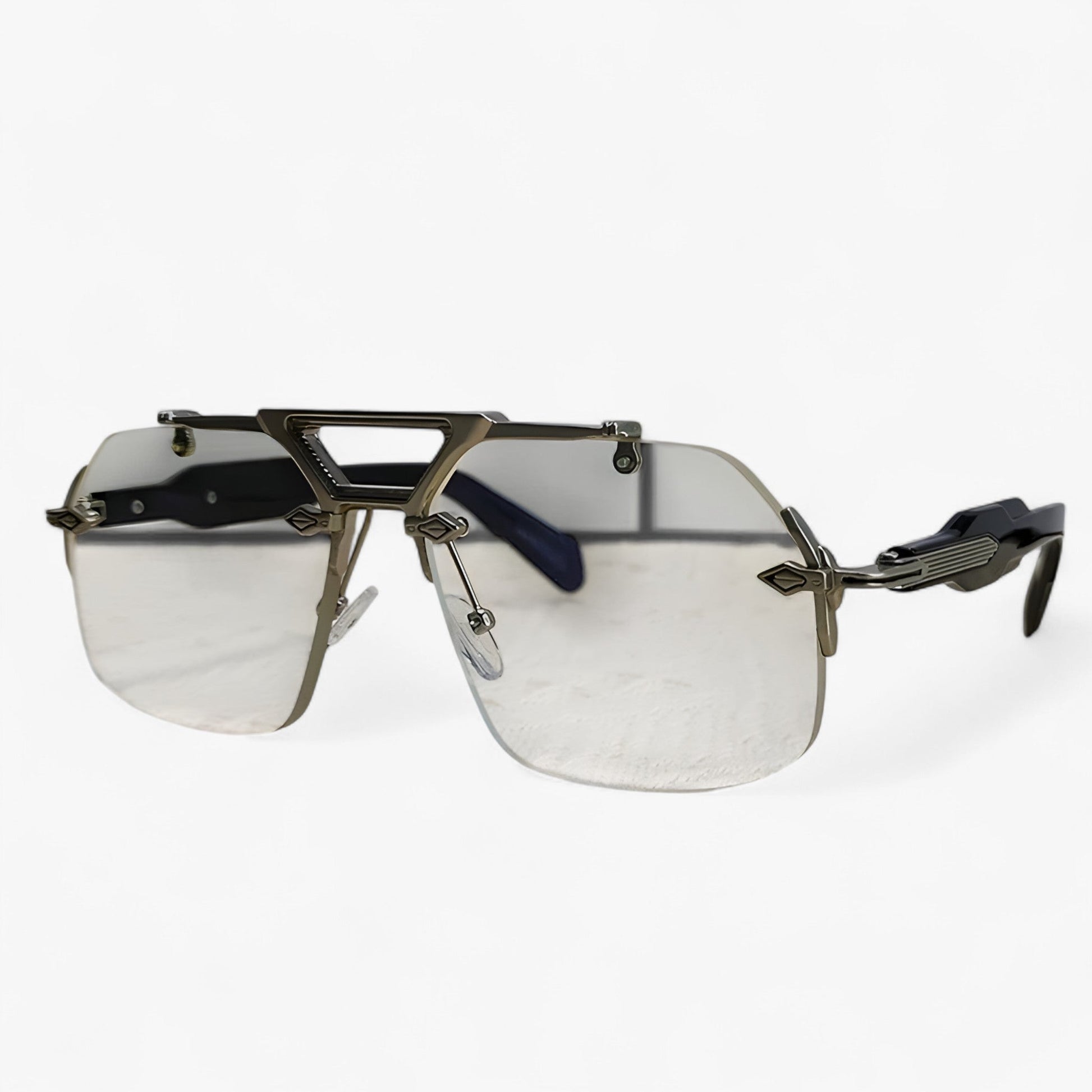 Sonnenbrille | Metal | Oversized | Randlos | Unisex | UV-Schutz-Transparant Silber-Luzern Mode
