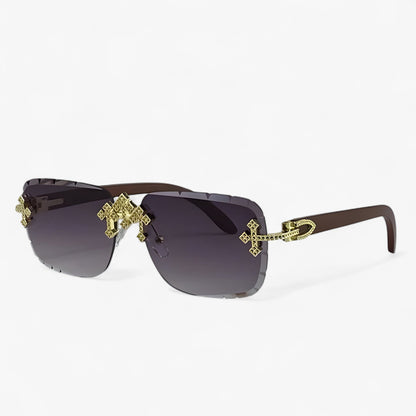 Sonnenbrille | Metallakzenten | Randlos | UV400 | Unisex | Steampunk-Luzern Mode