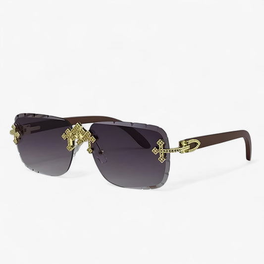 Sonnenbrille | Metallakzenten | Randlos | UV400 | Unisex | Steampunk-Luzern Mode