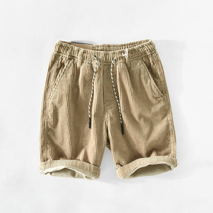 Herren Cordshorts Sommer | Retro Look | Baumwolle | Bequem | Lässig & Stylisch-Beige-S-Luzern Mode