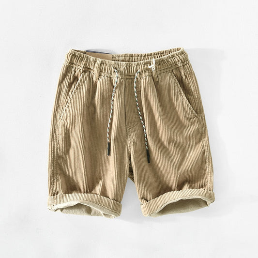 Herren Cordshorts Sommer | Retro Look | Baumwolle | Bequem | Lässig & Stylisch-Beige-S-Luzern Mode