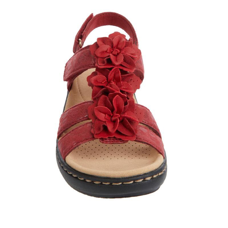 Damen Sandalen | Retro | Veganes Leder | Offenes Design | Verstellbar-Luzern Mode