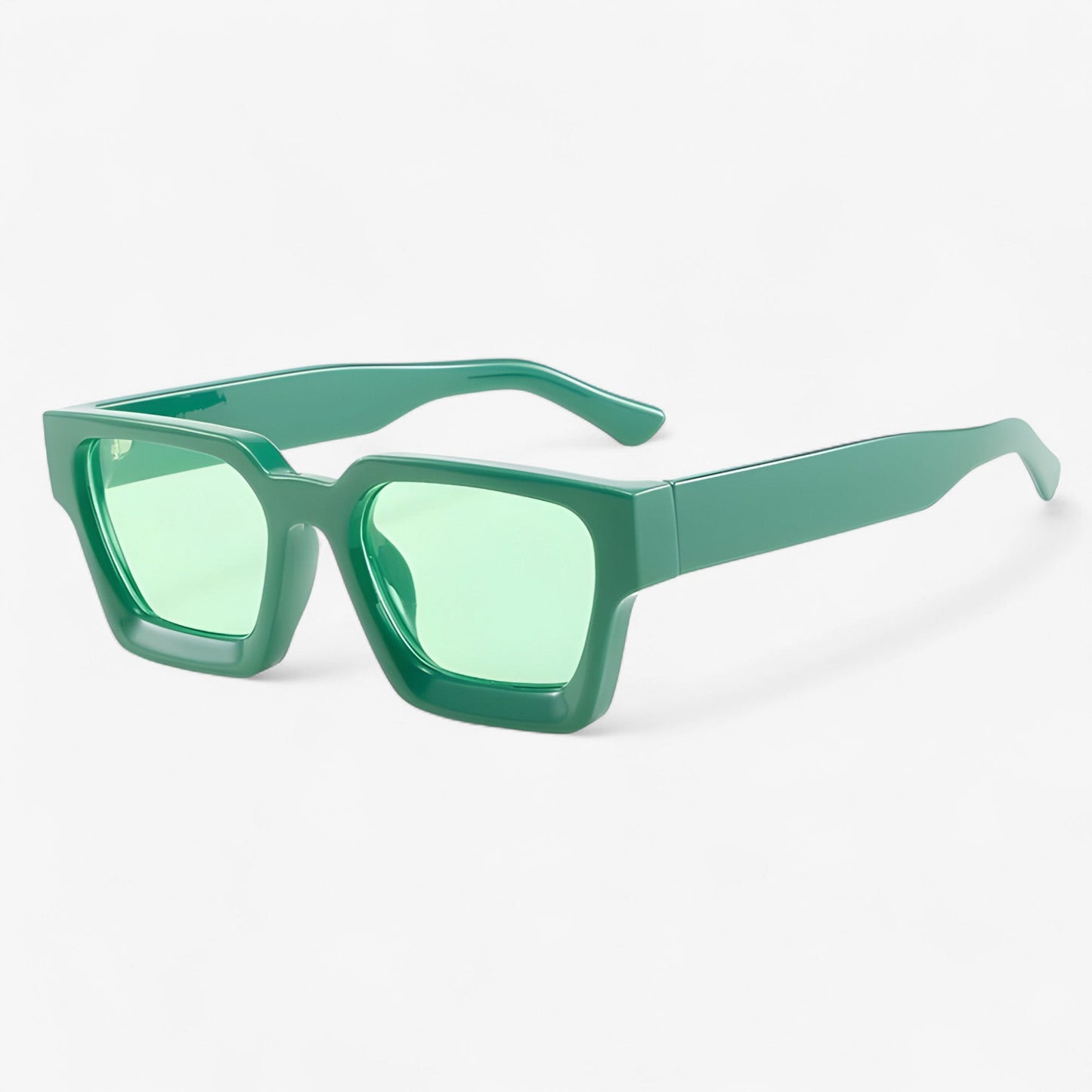 Herren Sonnebrille | Retro | Eckig | UV400 | Kunststoff | Stabil-Grün-Luzern Mode