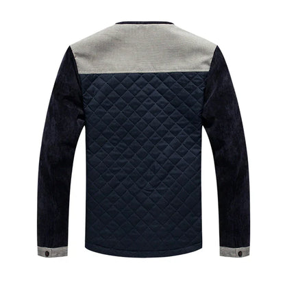 Herren Windjack | Retro | Stehkragen | Zweifarbig | Knopfleiste-Blau Grau-S-Luzern Mode
