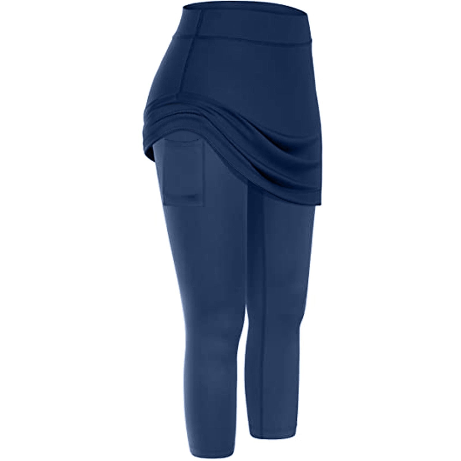 Rock-Leggings | Seitentaschen | Sportlich | Knöchellang | Einfarbig-Luzern Mode