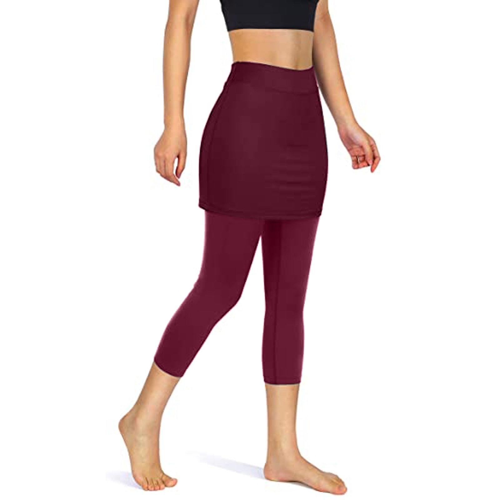 Rock-Leggings | Seitentaschen | Sportlich | Knöchellang | Einfarbig-Luzern Mode