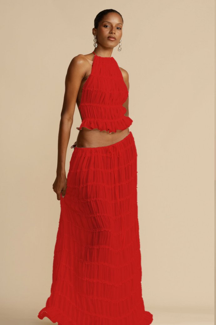 Rugloses Chiffon-Set – Calysta