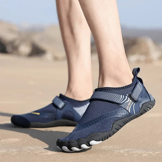 Wasserschuhe Barfuß Herren | orthopädisch | rutschfest | Sommer | flexibel | leicht-Blau-36-Luzern Mode
