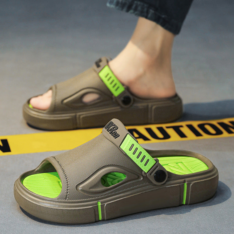 Herren Strandsandalen | Rutschfest | Slide-On-Design | Offenes Design-Luzern Mode