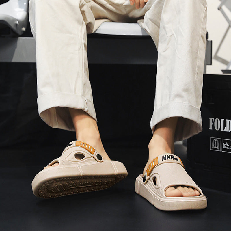 Herren Strandsandalen | Rutschfest | Slide-On-Design | Offenes Design-Luzern Mode