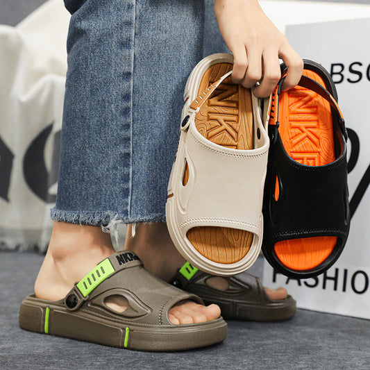 Herren Strandsandalen | Rutschfest | Slide-On-Design | Offenes Design-Luzern Mode