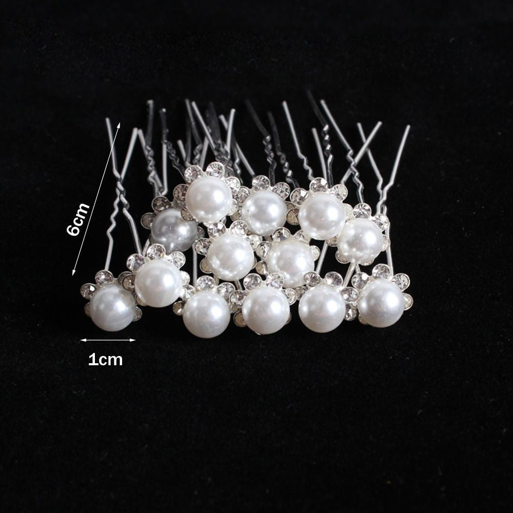 Perlen-Haarnadeln, weiß, 6 cm, Hochzeitsschmuck, Haaraccessoires, elegant, Set aus 20 Stück.