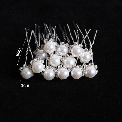 Perlen-Haarnadeln, weiß, 6 cm, Hochzeitsschmuck, Haaraccessoires, elegant, Set aus 20 Stück.