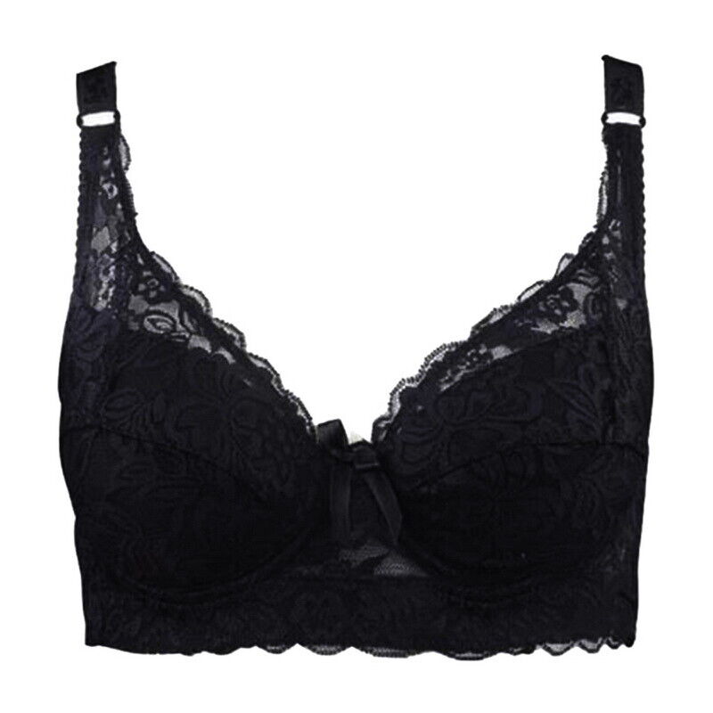 Schwarzer Spitzen-BH, Damenunterwäsche, verstellbare Träger, elegantes Design, Dessous.