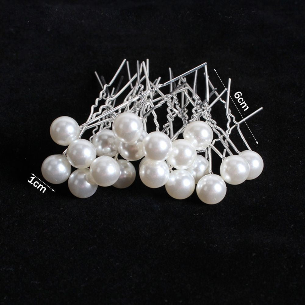 Perlen-Haarnadeln, weiß, 6 cm, Hochzeitsschmuck, Haaraccessoire, elegant, 1 cm Perlen