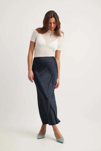 Hohe Taille Satinrock – Leona