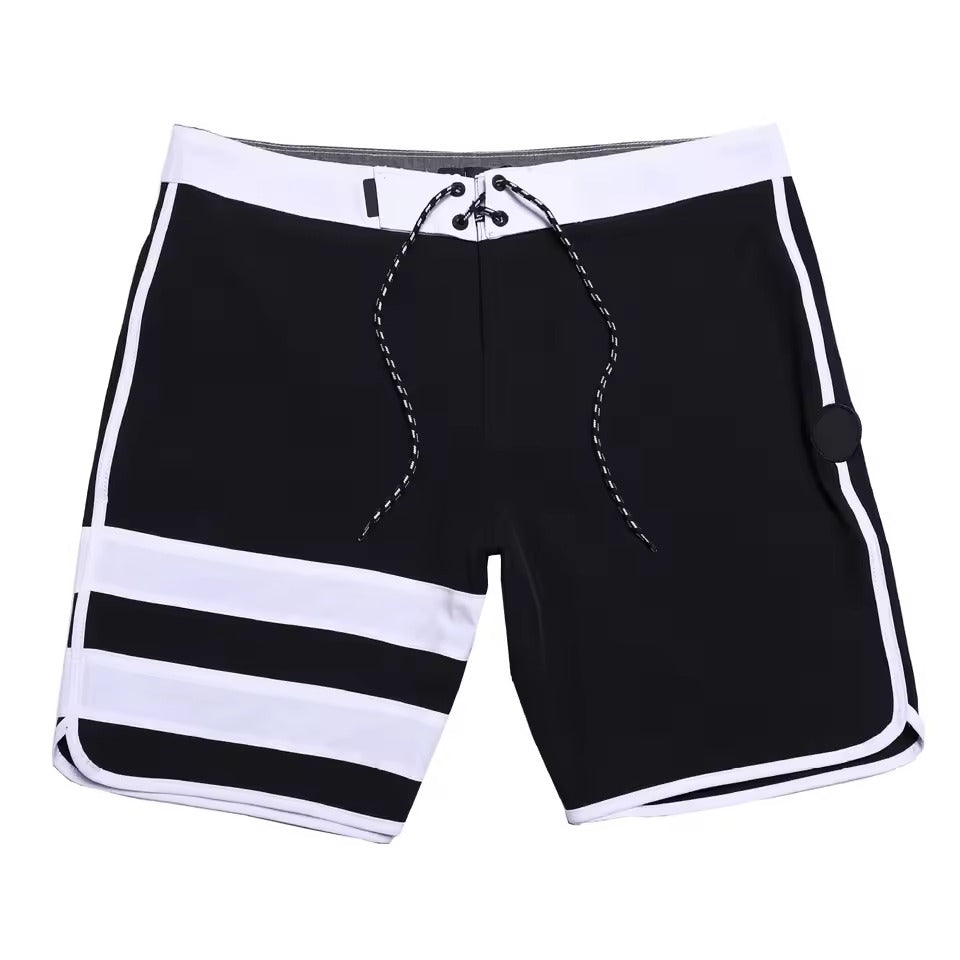 Surfshorts Herren | Wasserabweisend & schnelltrocknend | Verstellbare Taille | Atmungsaktiv-Schwarz-Weiß-S-Luzern Mode