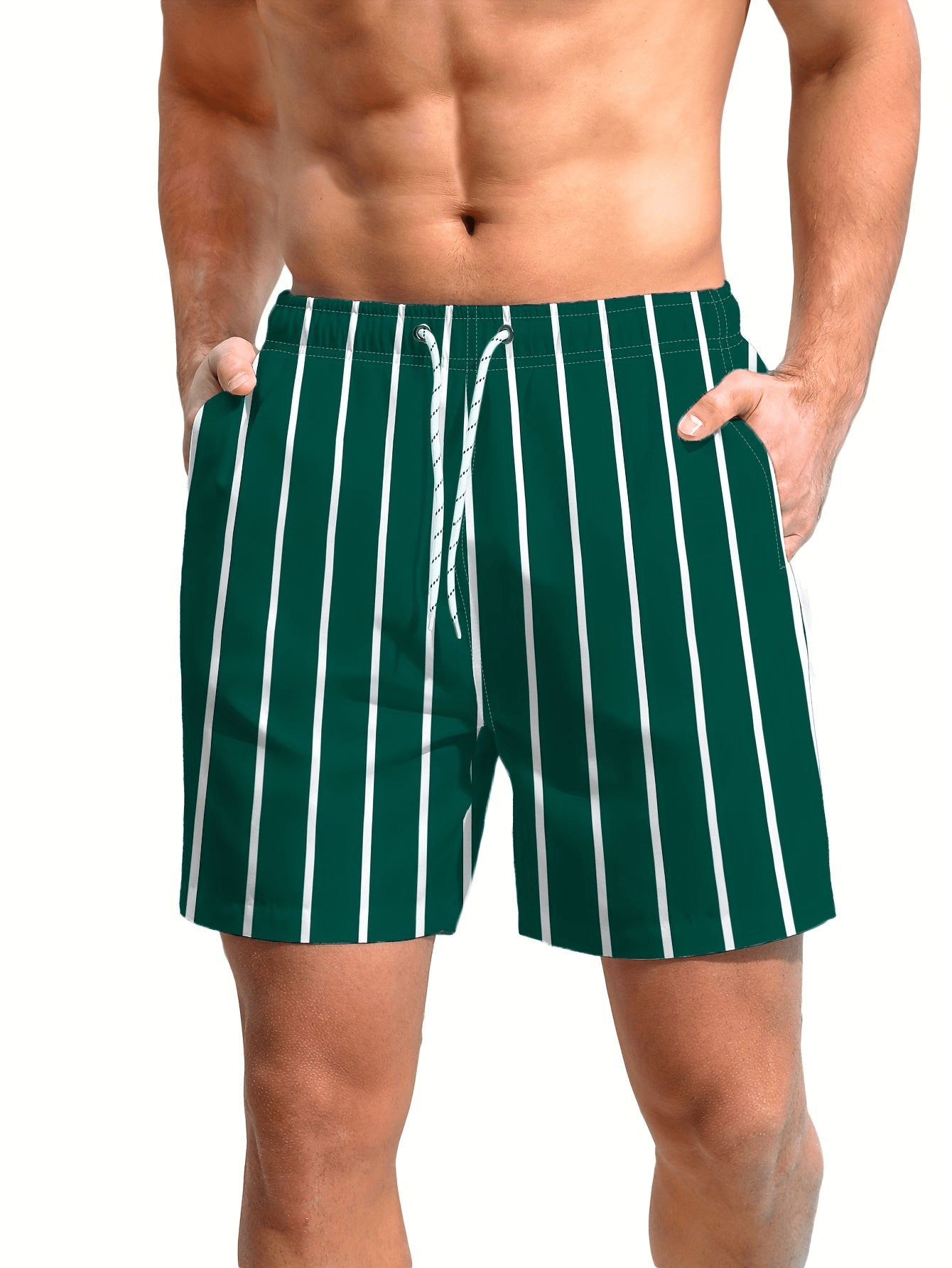 Herren Badeshorts Sommer | Schnelltrocknend | Bequem | Leicht | Strand | Pool-Dunkelgrün-S-Luzern Mode
