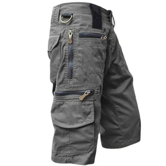 Outdoor Cargoshorts Herren Sommer | Schnell trocknend | Bequeme Shorts bis 5XL-Grau-S-Luzern Mode