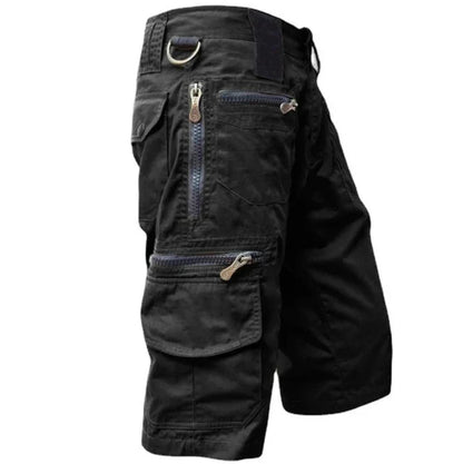 Outdoor Cargoshorts Herren Sommer | Schnell trocknend | Bequeme Shorts bis 5XL-Schwarz-S-Luzern Mode