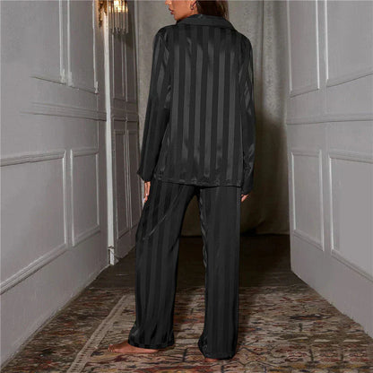Damen-Pyjama | Zweiteilig | Silktouch | Knopfleiste | Lange Hose-Luzern Mode