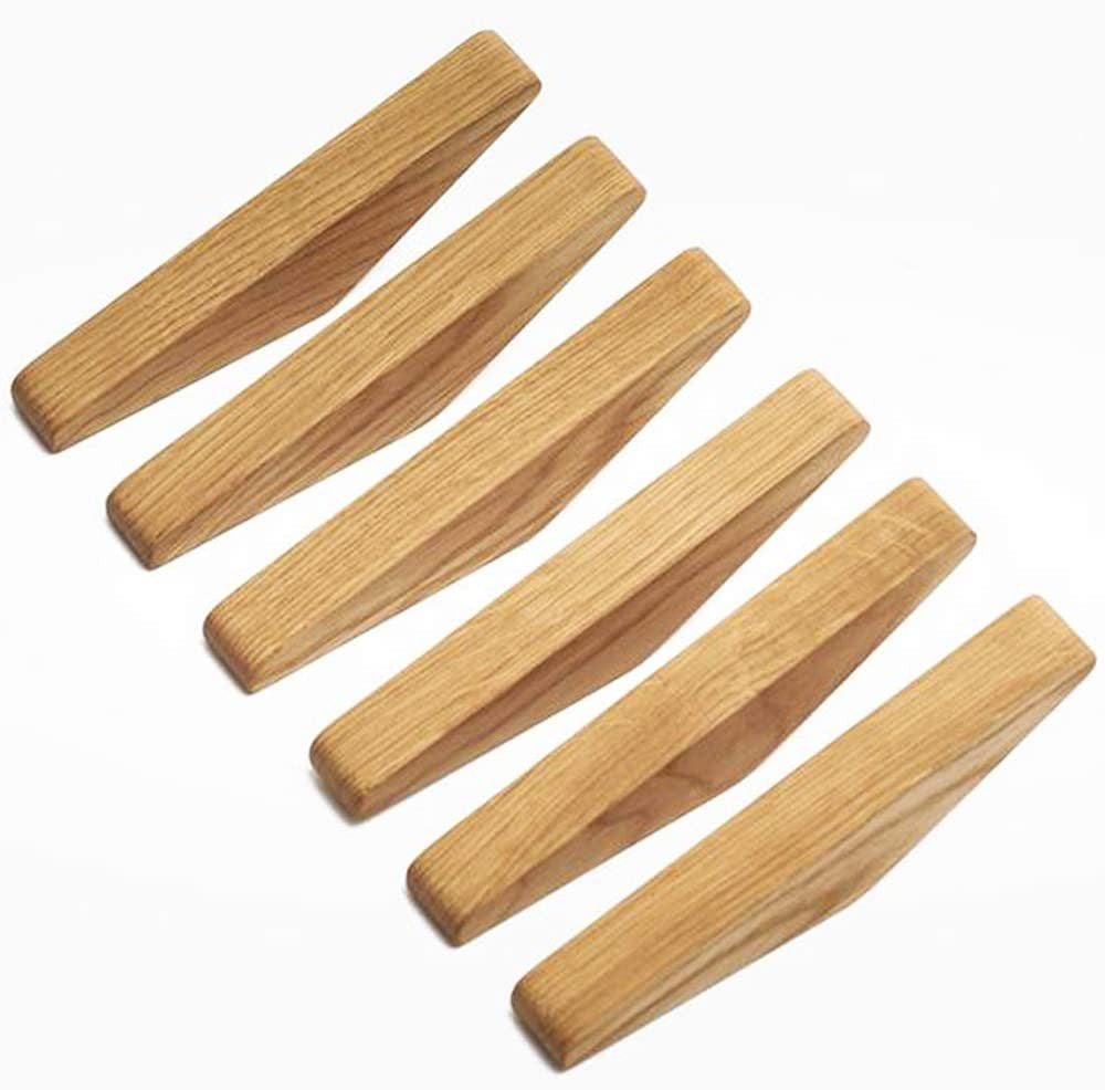 Minimalist Wooden Wall Hooks for Home - Set of 6 1