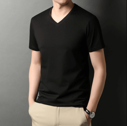 V-Ausschnitt Shirt Herren 1+1 GRATIS | Slim Fit | Basic | Bequem | Sommer-Luzern Mode