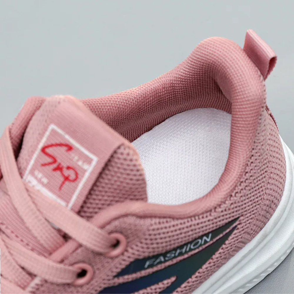 Rosa Sneaker mit weicher Sohle, atmungsaktives Mesh, modisches Design, Damen Sportschuh.