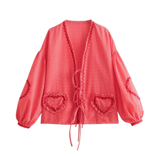 Sommer Top Damen | Lockerer Schnitt | Luftig & bequem | Rundhals | Alltag Look-Rot-S-Luzern Mode