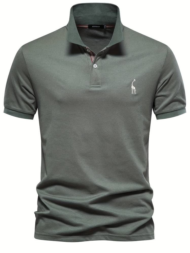 Atmungsaktive Baumwolle | figurbetonter Schnitt | 1 kaufen 1 gratis | Poloshirt-Armeegrün-S-Luzern Mode