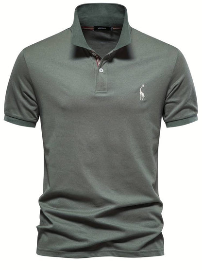 Atmungsaktive Baumwolle | figurbetonter Schnitt | 1 kaufen 1 gratis | Poloshirt-Armeegrün-S-Luzern Mode